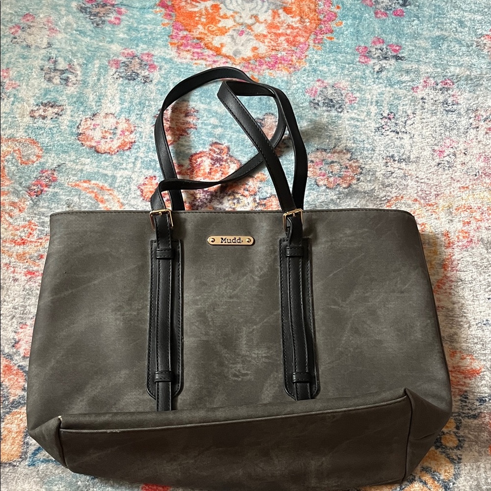 Mudd Charcoal and Black Tote Bag